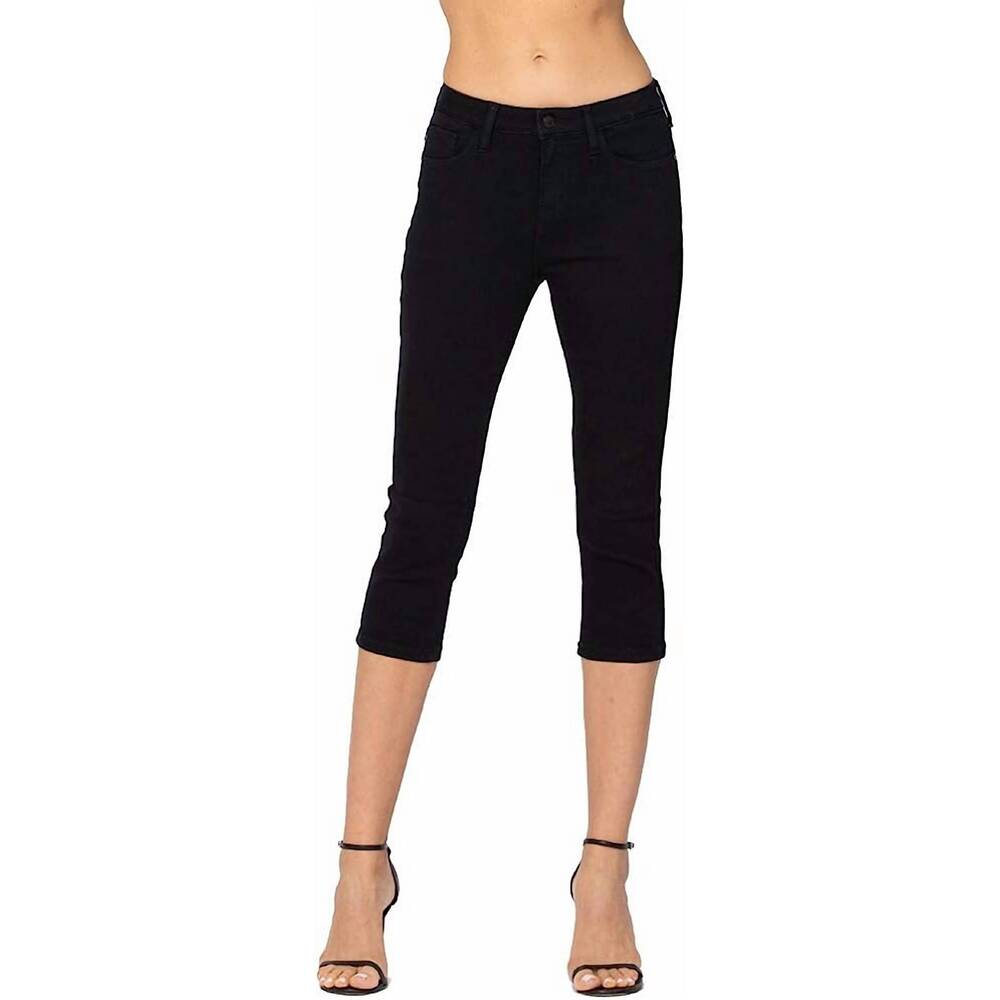 NEW JUDY BLUE favorite little pair of black capri jeans in black